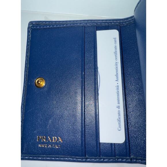 Prada Saffiano Leather Card Case Wallet - Navy Blue - Picture 3 of 8